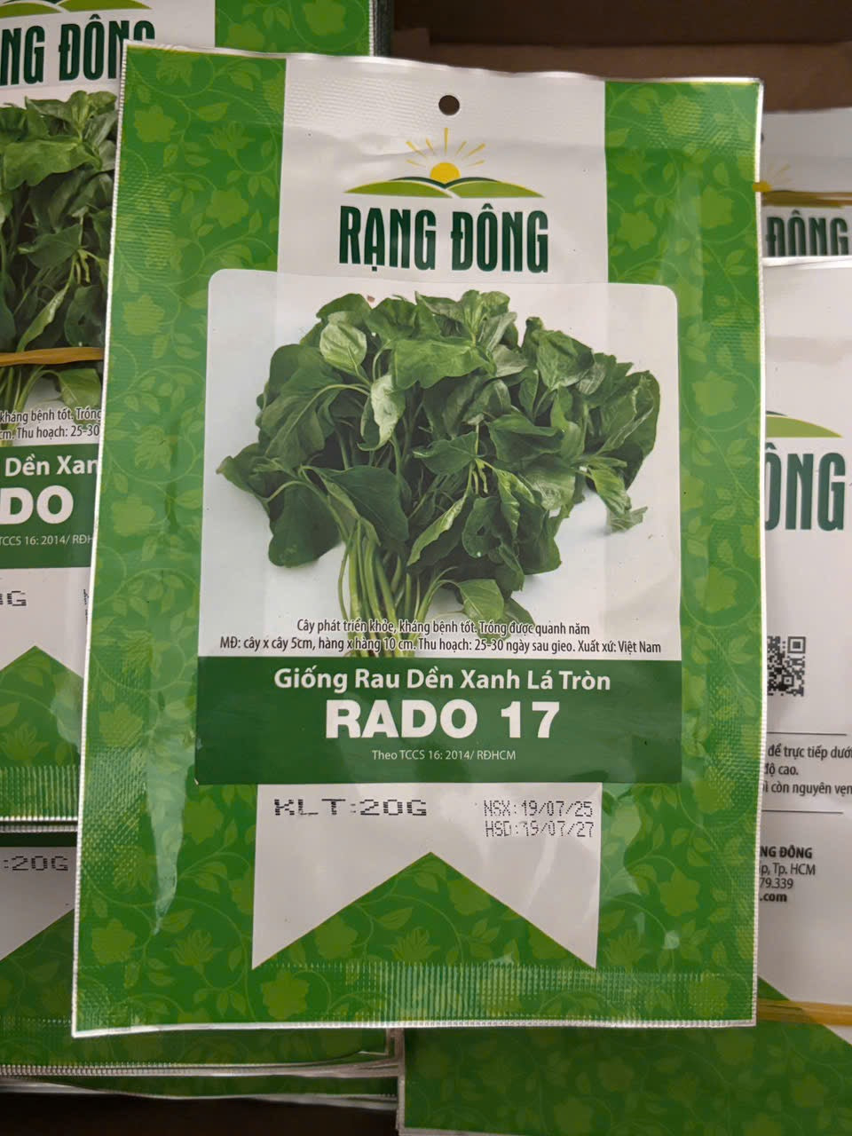 Rau dền xanh lá tròn-20g-Green Round-Leaf Amaranth