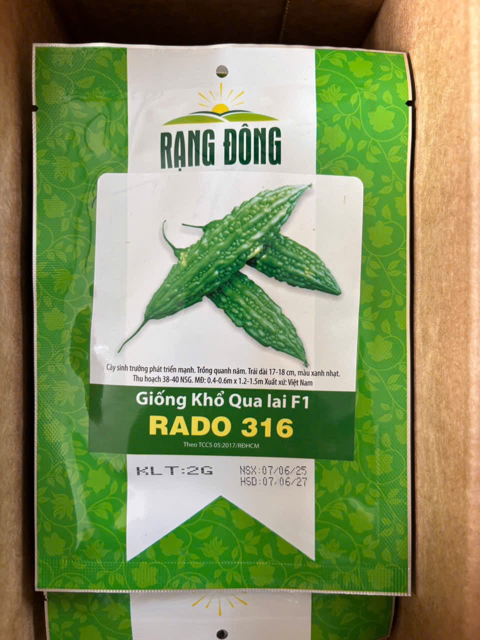 Khổ qua lai F1- rado 316- F1 Hybrid long Bitter Melon seeds-2g