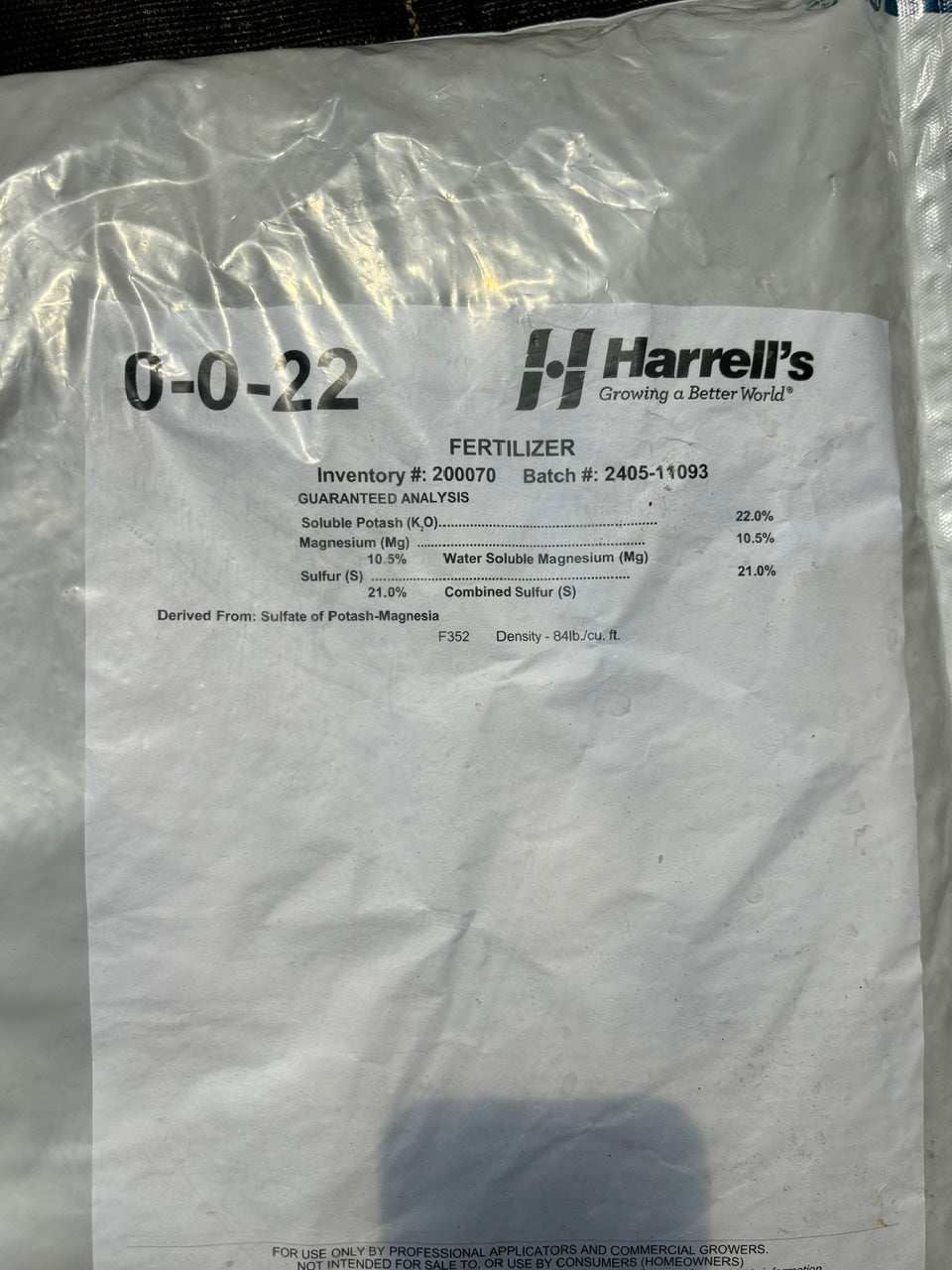 Harrell's Fertilizer - 0-0-22- Phan NPK