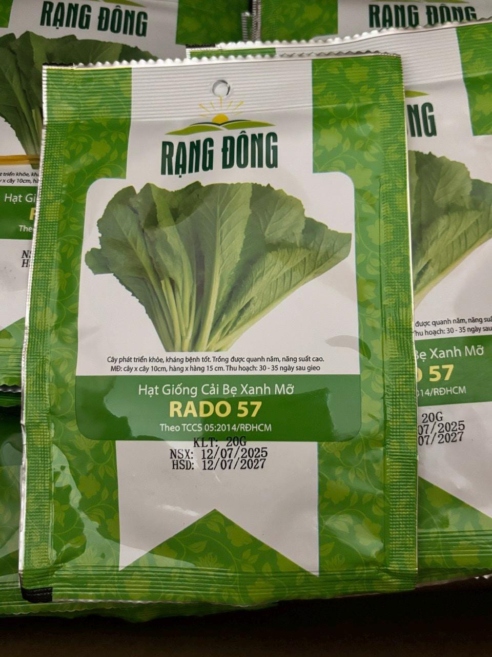 Hạt giống Cải bẹ xanh mỡ- 20g- Green Mustard seeds